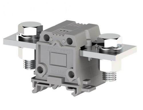 Силовой клеммник на DIN-рейку 150 мм.кв., болт., (серый); AVK150 B