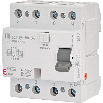 Дифференциальное реле (УЗО) EFI-P4 A 40/0,3